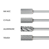 Cylindrical Burrs ZYA 1/4" Shank - Tungsten Carbide