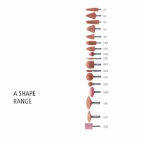 A Shape 1/4" Shank Aluminium Oxide - Pink - O, M & T Hardness Vitrified