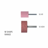 W Shape Cylindrical 1/4" & 6.0mm Shank Aluminium Oxide - Pink - O Hardness