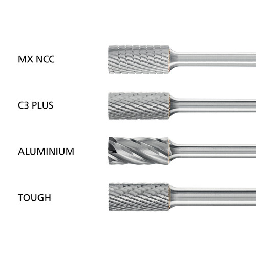 Cylindrical Burrs ZYA 1/4" Shank - Tungsten Carbide