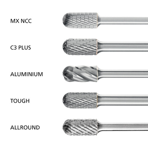 Cylindrical Radius Burrs WRC 1/4" Shank - Tungsten Carbide