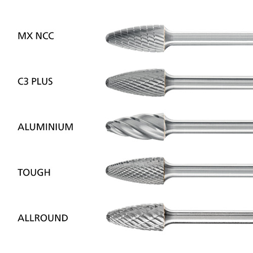 Tree Radius Burrs RBF 1/4" Shank - Tungsten Carbide