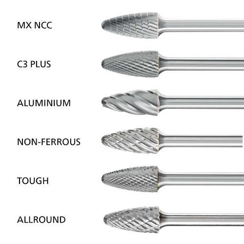 Tree Radius End Burrs RBF 6mm Shank - Tungsten Carbide