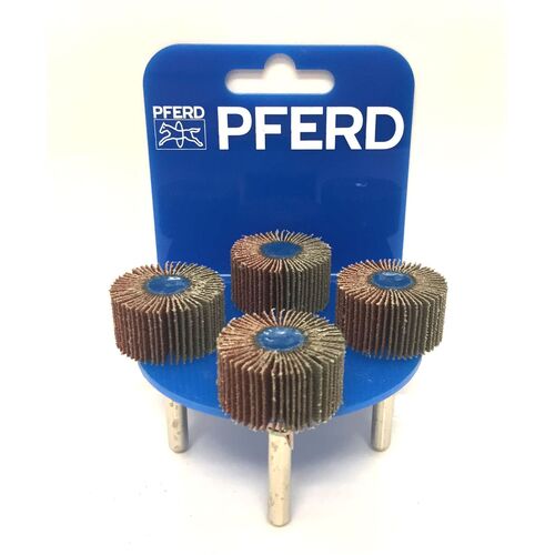 POS Mounted Flap Wheels Fan Grinders Aluminium Oxide - 6mm Shank