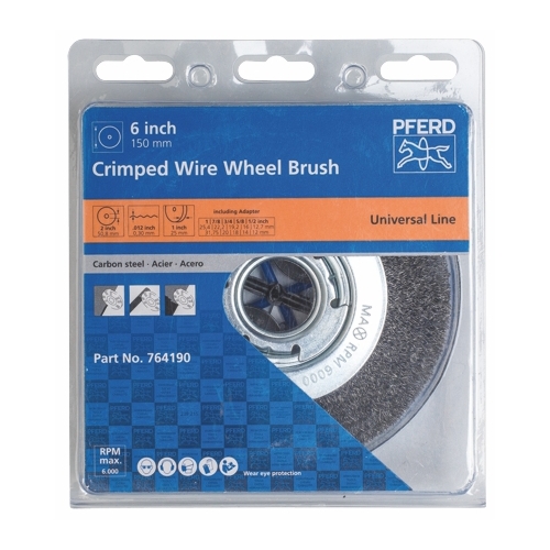 Bench Wheel Brushes with Arbor Hole RBU - Crimped - POS