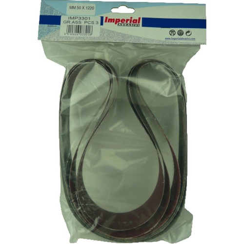 Mini Pack of 3 Linishing Belts - Aluminium Oxide 50 x 914mm - Various Grits